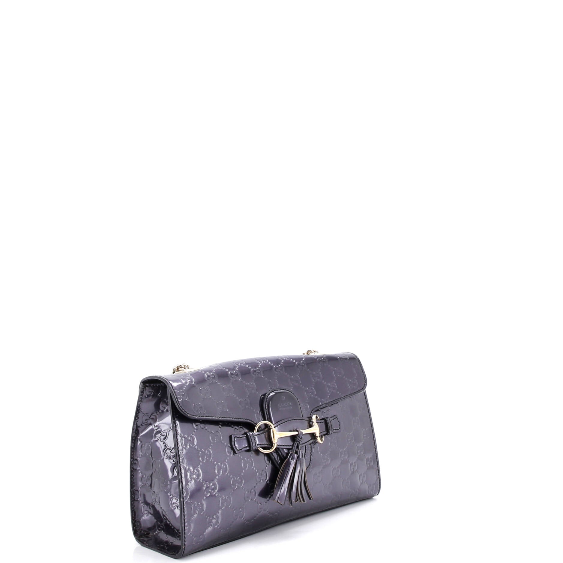 Emily Chain Flap Bag Guccissima Patent Medium