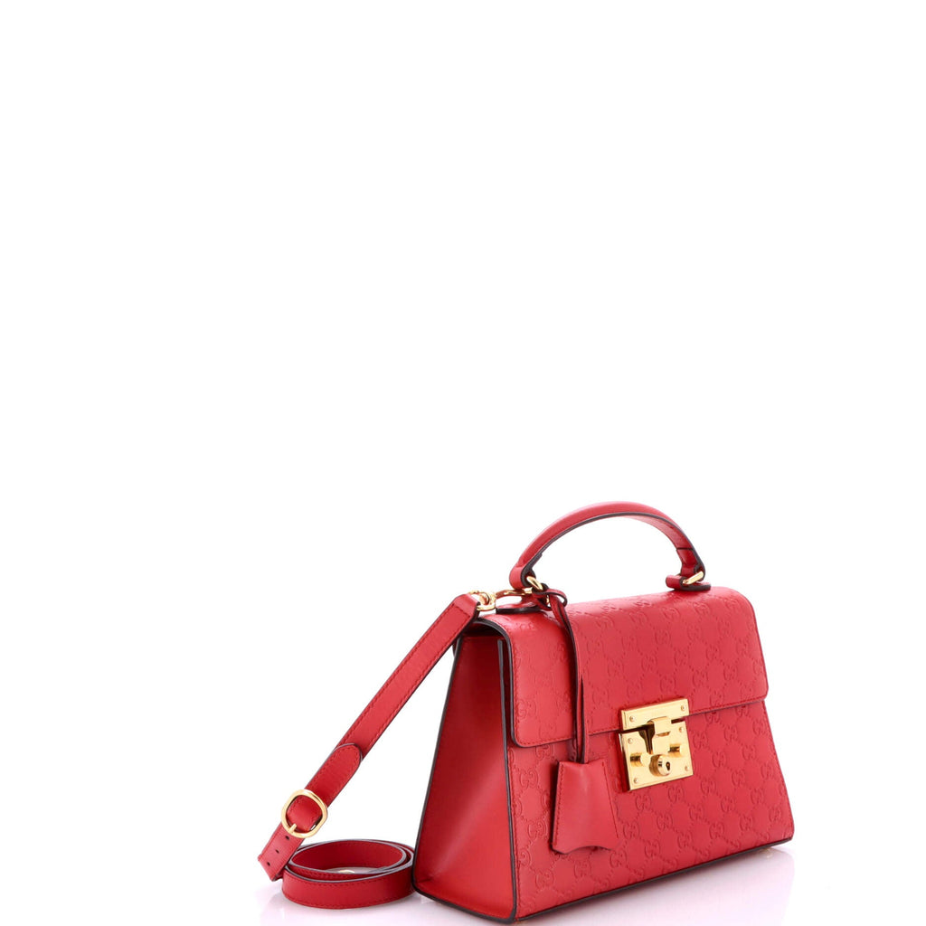 Padlock Top Handle Bag Guccissima Leather Small