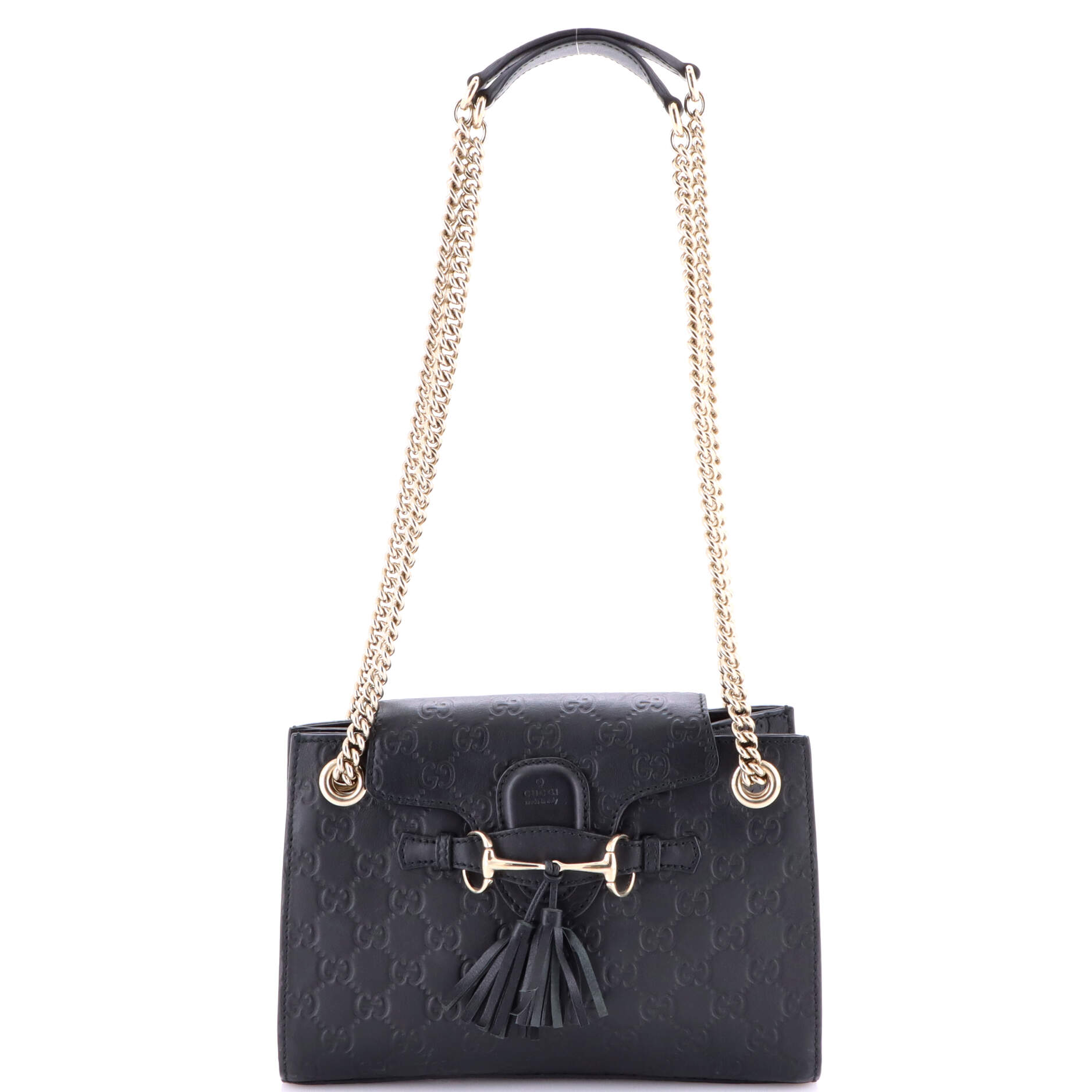 Emily Chain Flap Shoulder Bag Guccissima Leather Small