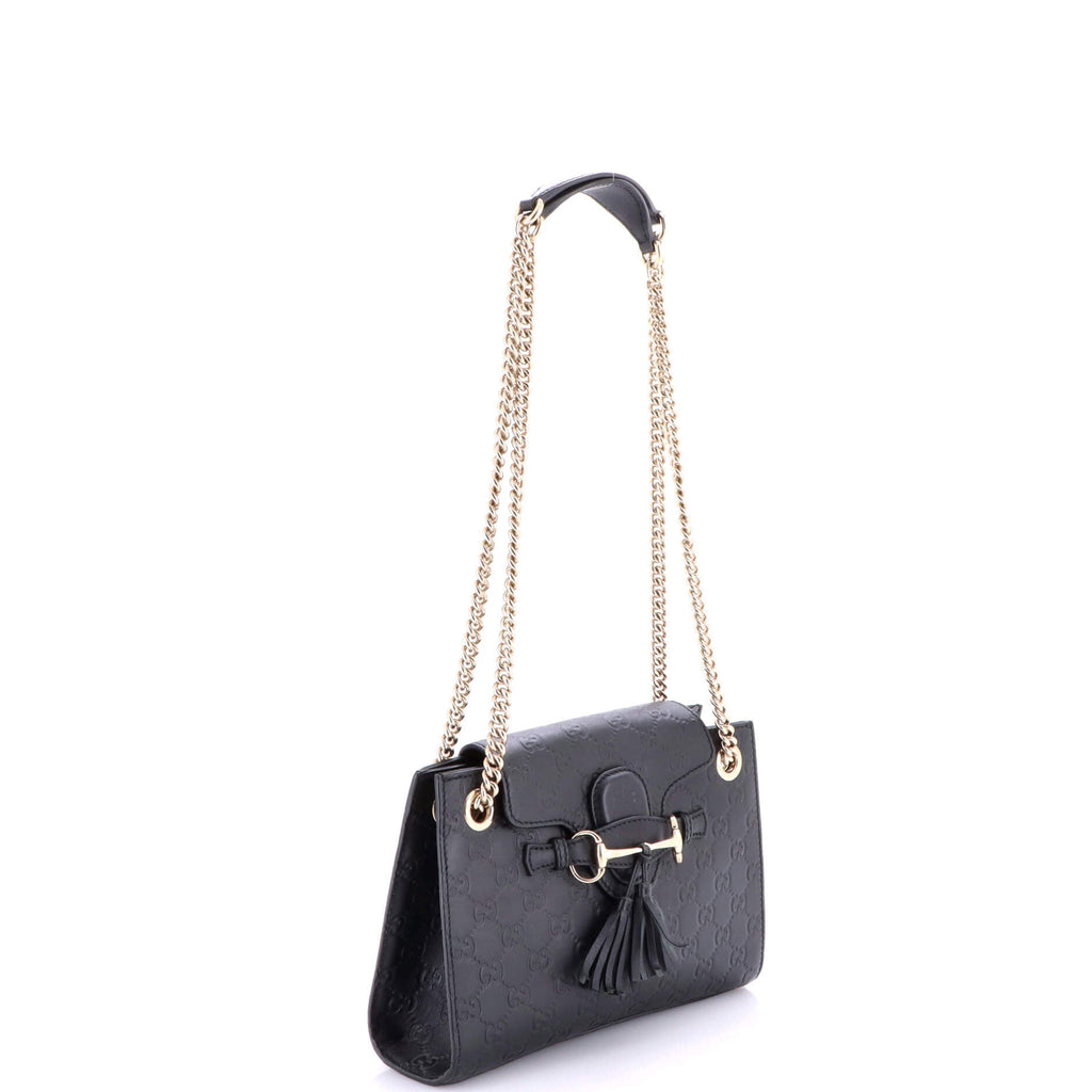 Emily Chain Flap Shoulder Bag Guccissima Leather Small