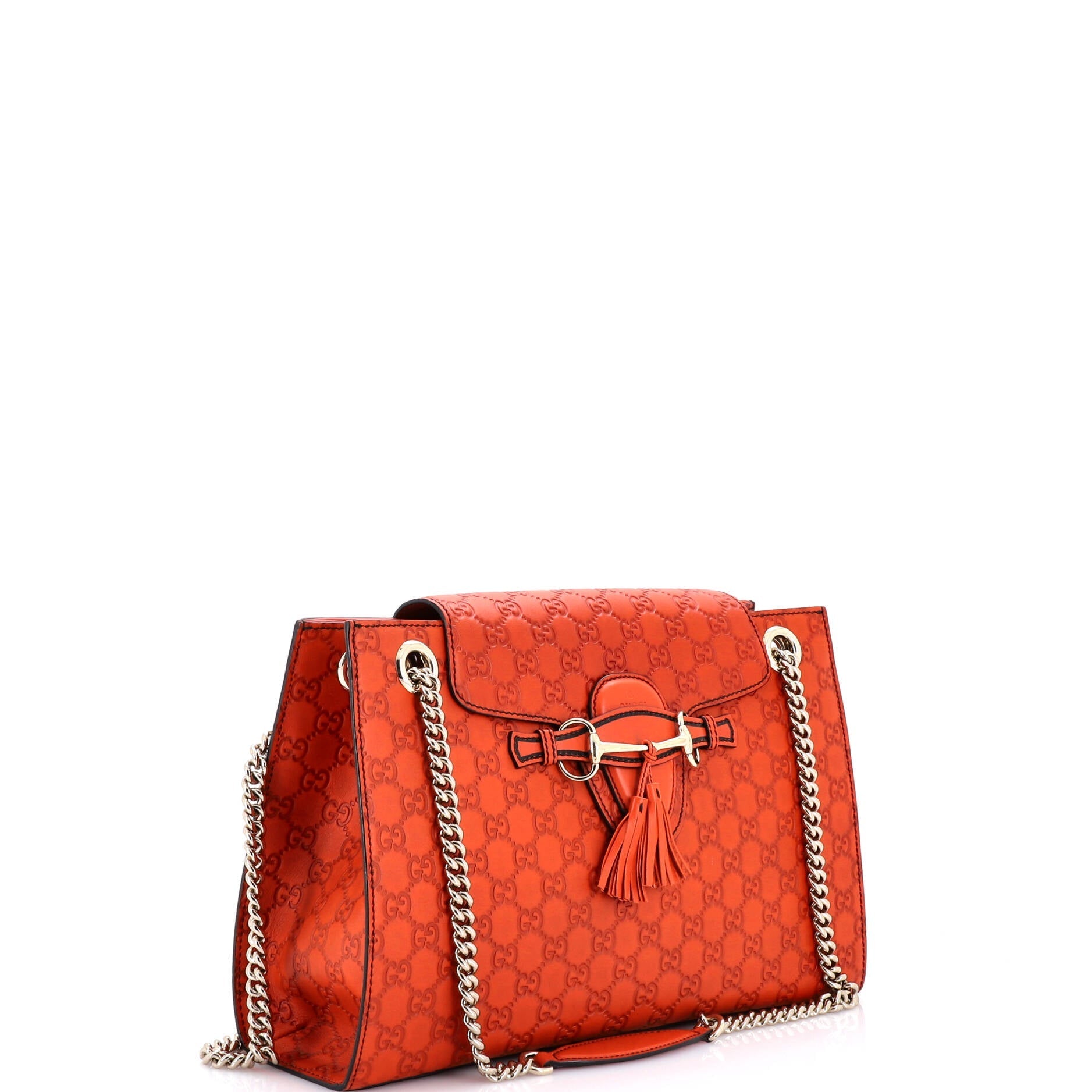 Emily Chain Flap Shoulder Bag Guccissima Leather Large