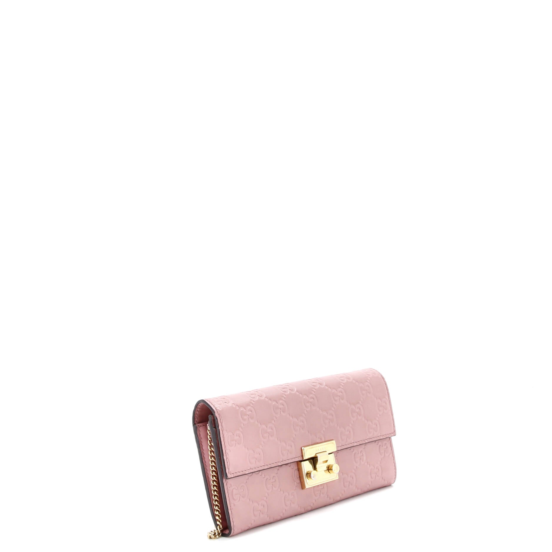 Padlock Continental Chain Wallet Guccissima Leather Long