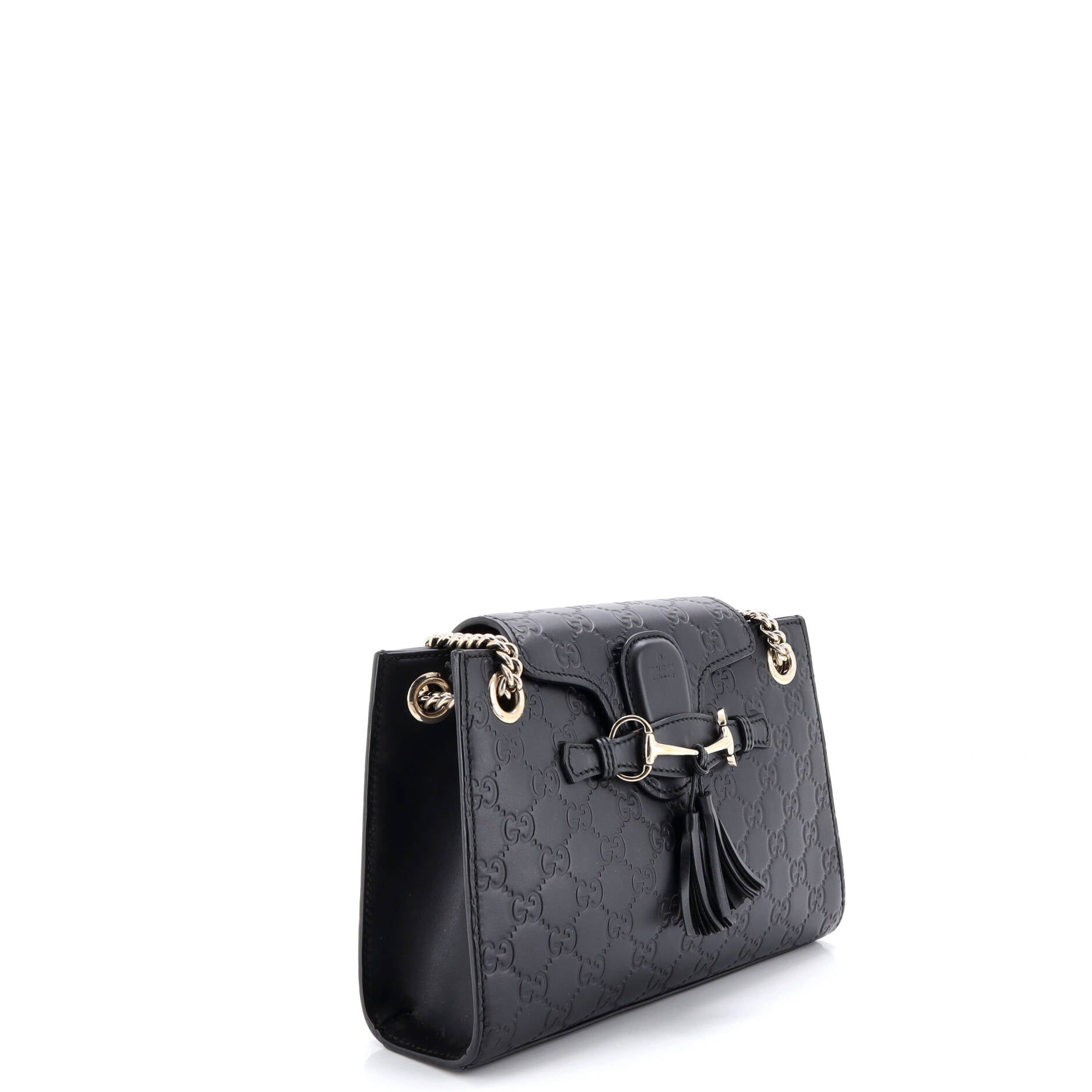 Emily Chain Flap Shoulder Bag Guccissima Leather Small