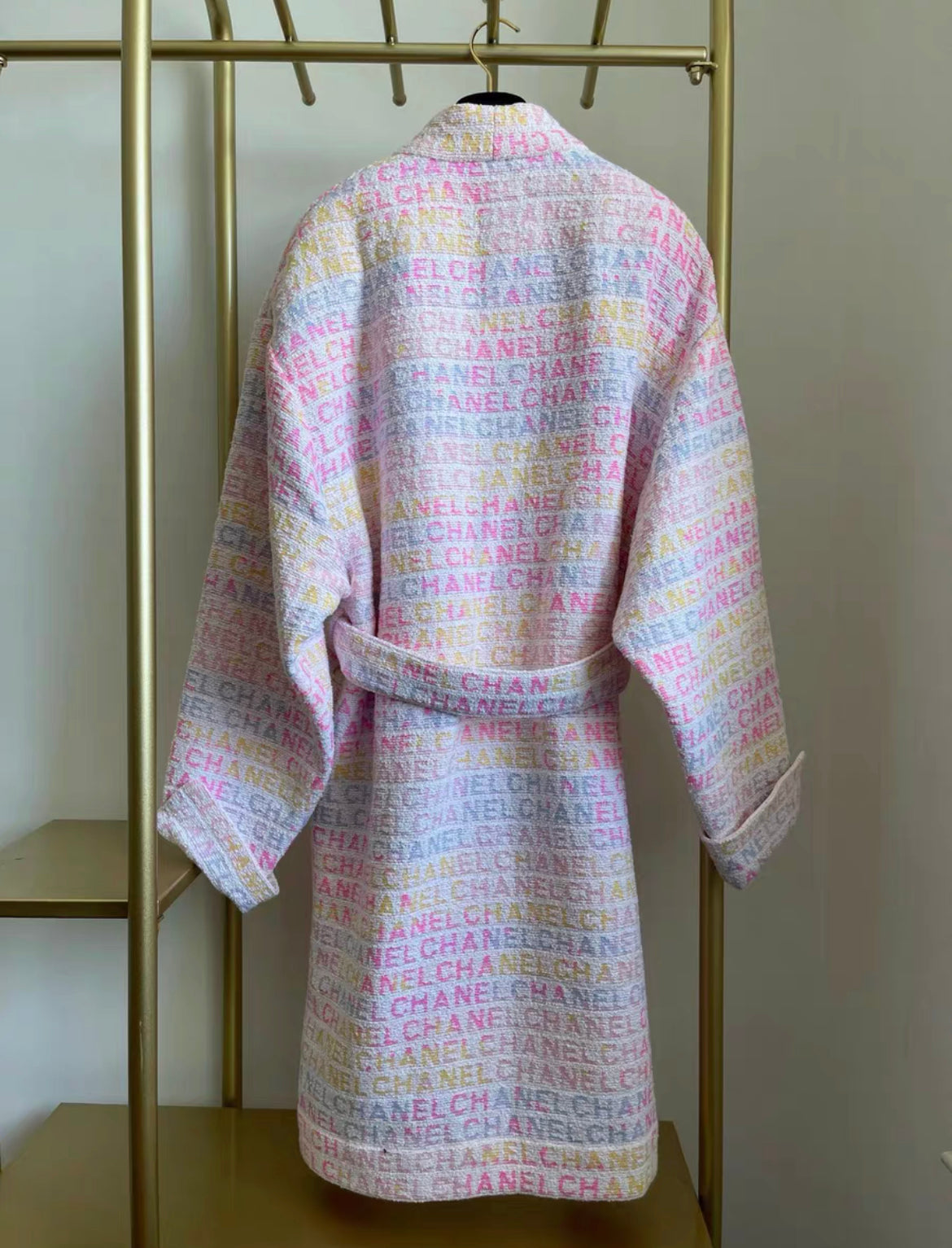 CHANEL 24C LONG WOOL MUlTICOLORE COAT IGAN size 38FR