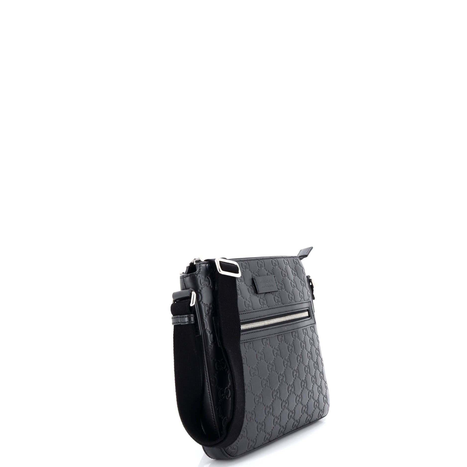 Signature Zip Messenger Bag Guccissima Leather Small