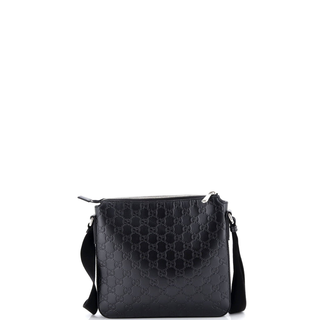 Signature Zip Messenger Bag Guccissima Leather Small