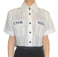 Chanel White 2019 Logo Cropped Shirt - FR 38 / US 6