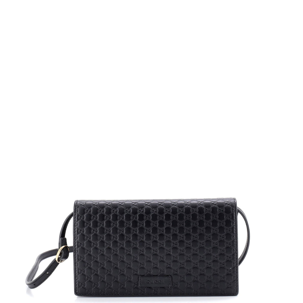 Wallet on Strap Microguccissima Leather