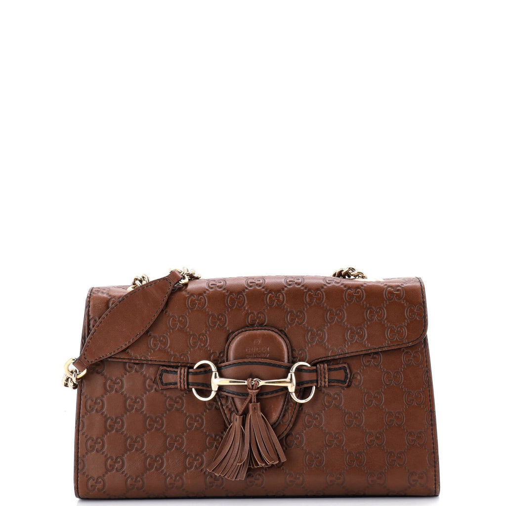 Emily Chain Flap Bag Guccissima Leather Medium