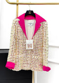 Chanel 24C Pink Tweed Jacket size 34