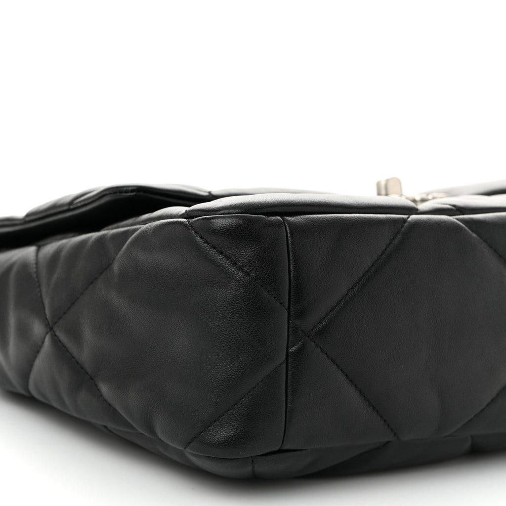 Lambskin Quilted Large Chanel 19 Flap Black