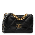 Lambskin Quilted Large Chanel 19 Flap Black