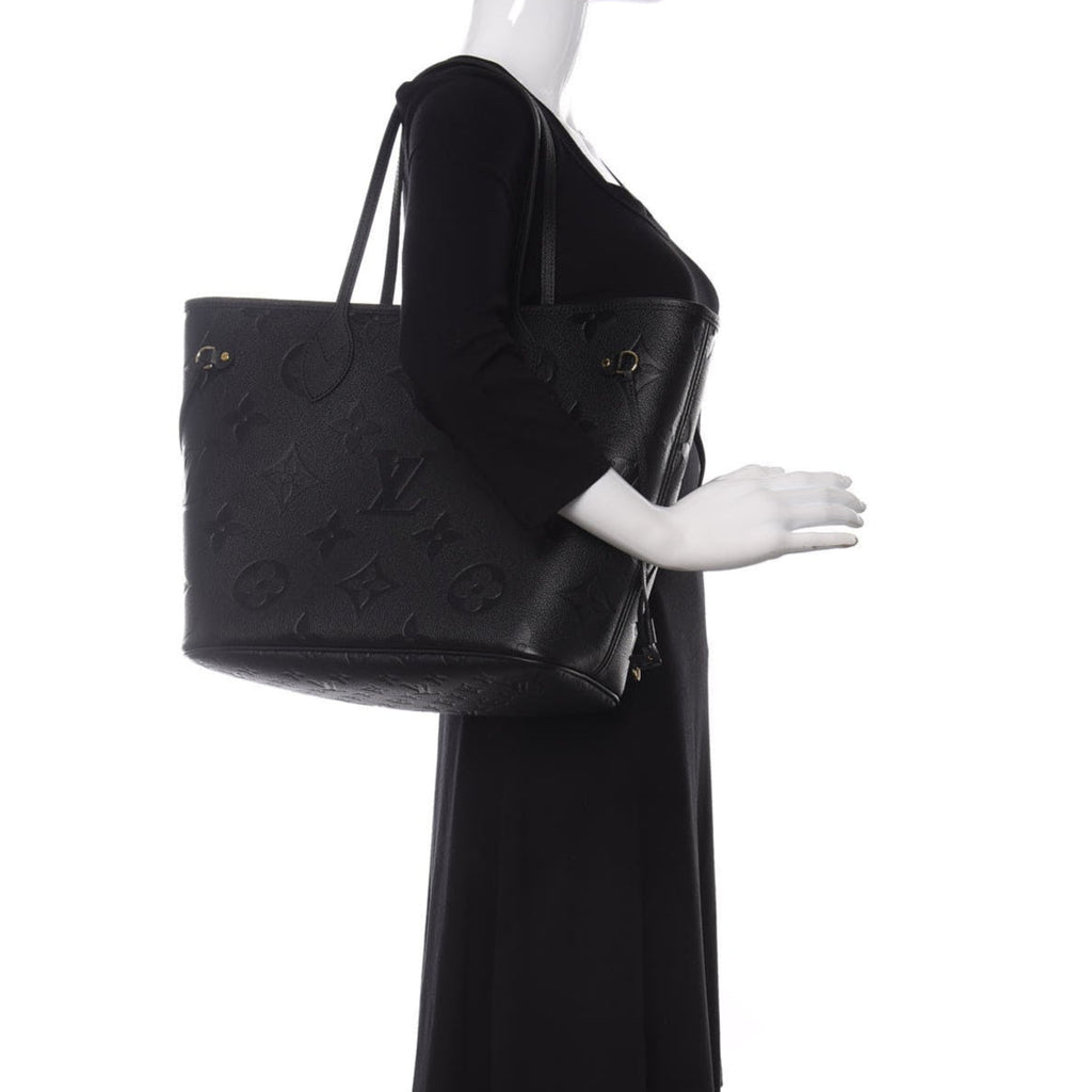 Louis Vuitton Empreinte Monogram Giant Neverfull MM Tote Bag - Black