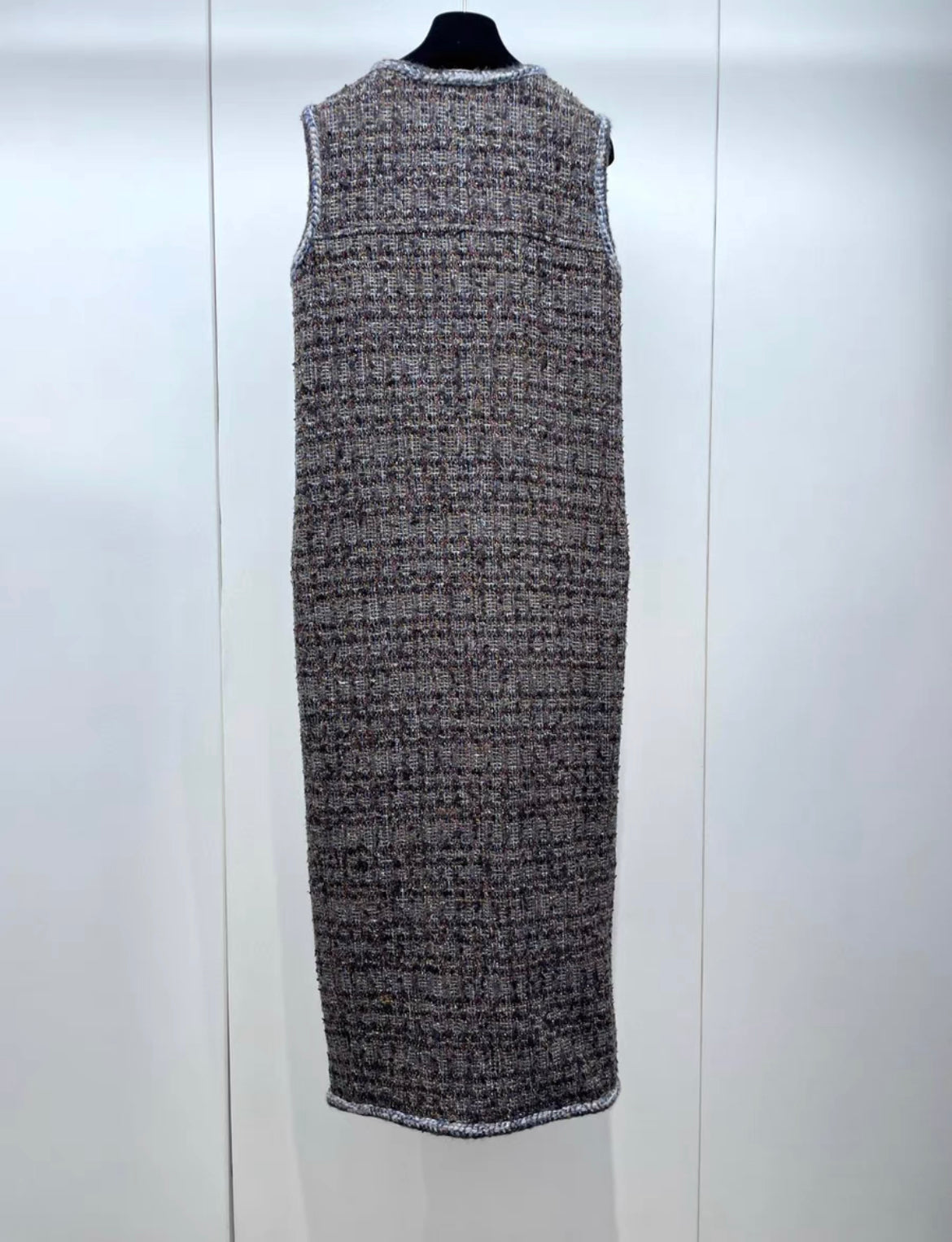 Chanel 18k Dress Fantasy Tweed Brown/Blue/Gold size 34 Brand new with tags on