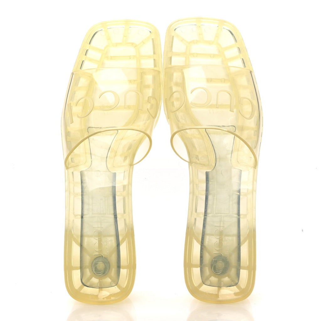 Rubber Gucci Logo Womens Platform 20/60mm Slide Sandals 39 Transparent