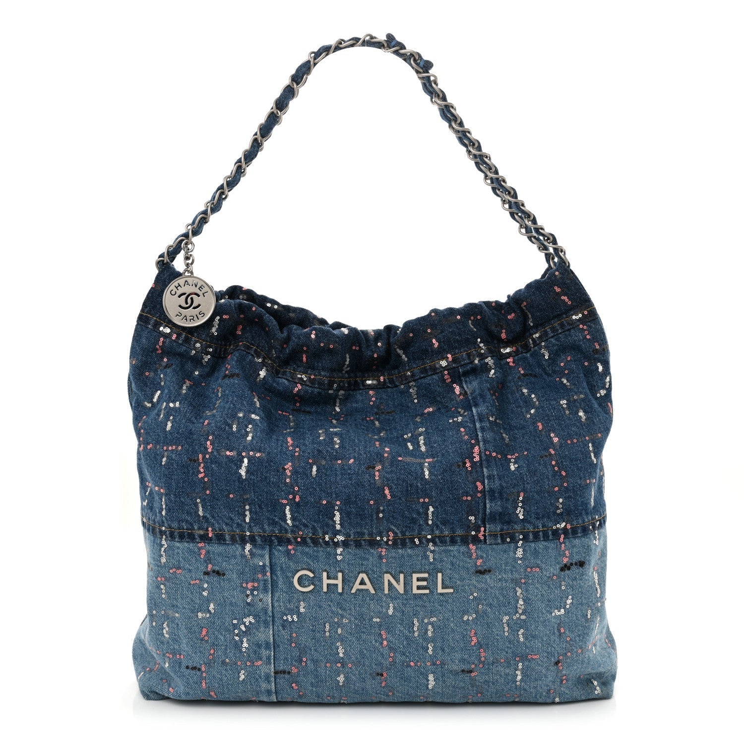 Denim Sequin Chanel 22 Blue