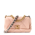 Lambskin Quilted Medium Chanel 19 Flap Pink