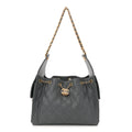 Caviar Quilted Small Chanel 25 Handbag Dark Grey