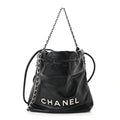 Shiny Calfskin Quilted Mini Chanel 22 Black