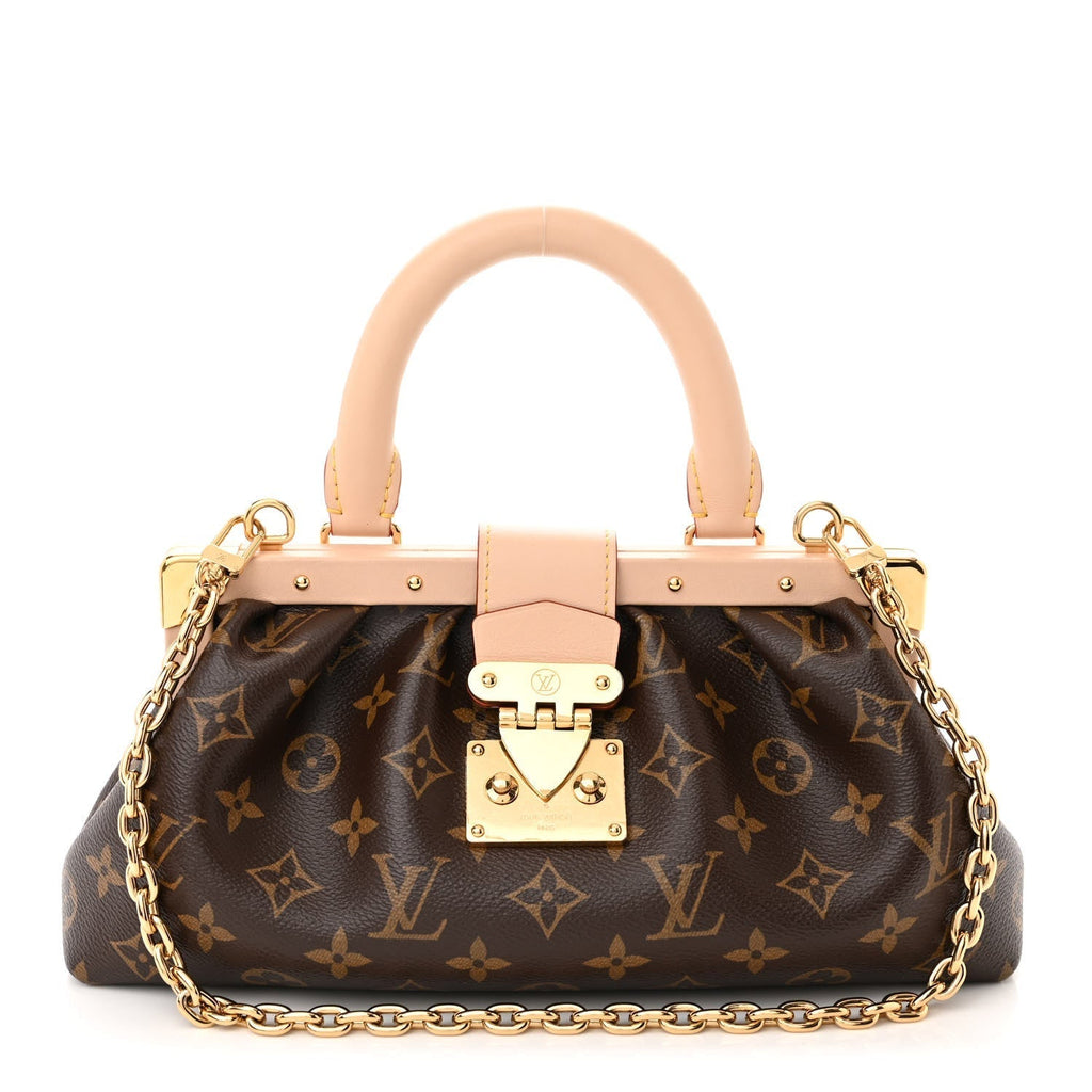 Louis Vuitton Monogram Top Handle Clutch Handbag – Brown