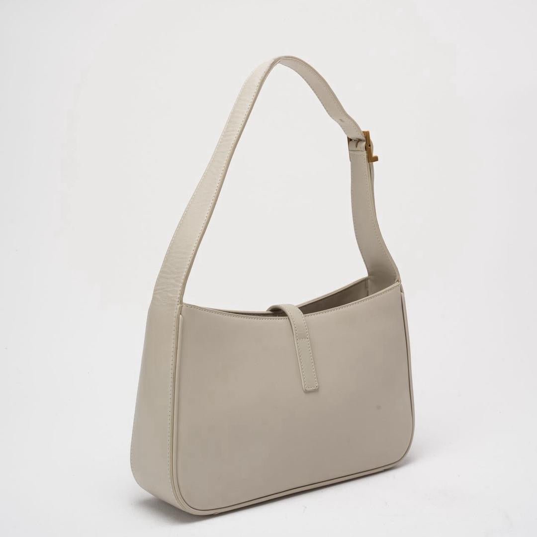 Saint Laurent Paris Le 5 to 7 White Smooth Leather Bag