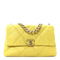 Lambskin Quilted Large Chanel 19 Flap Yellow