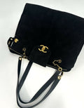 Chanel Vintage Supermodel Weekender Suede Large Bag