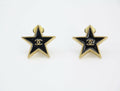 Chanel Vintage 01P Metal Black Star Shape CC Clip-on Earrings