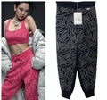 NWT Chanel Logo 21N Coco Neige Black Grey Cashmere Bottoms Lounge Pants FR 38