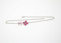 Chanel Vintage 04P Enamel Peach Pink Four-Leaf Clover Necklace