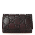 Guccissima 6 Key Holder Case Dark Brown