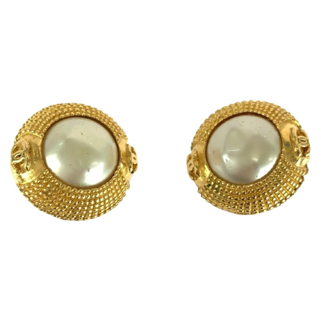 Chanel Coco Mark Faux Pearl Earrings