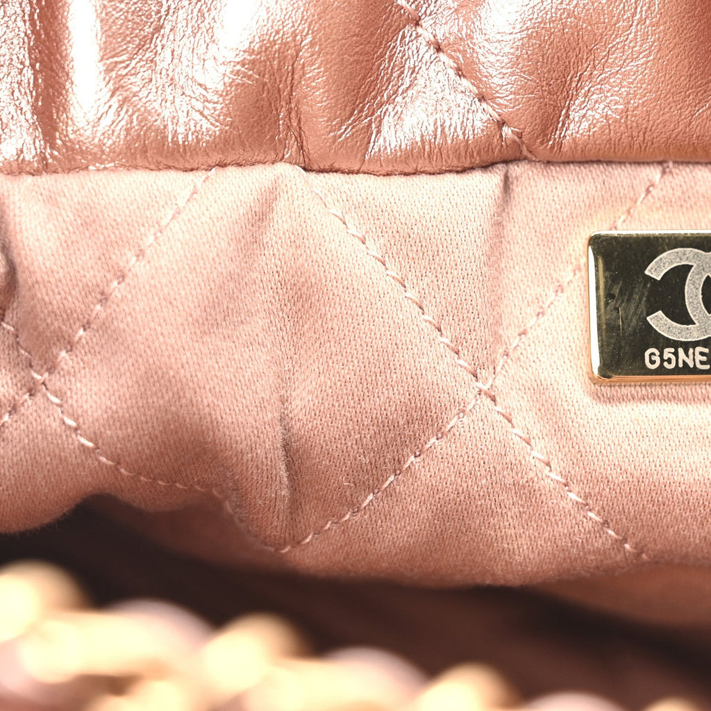 Metallic Calfskin Quilted Mini Chanel 22 Copper