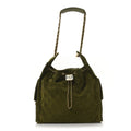Suede Quilted Medium Chanel 25 Hobo Khaki