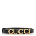 Plutone Calfskin Gucci Buckle 20mm Thin Belt 100 40 Black