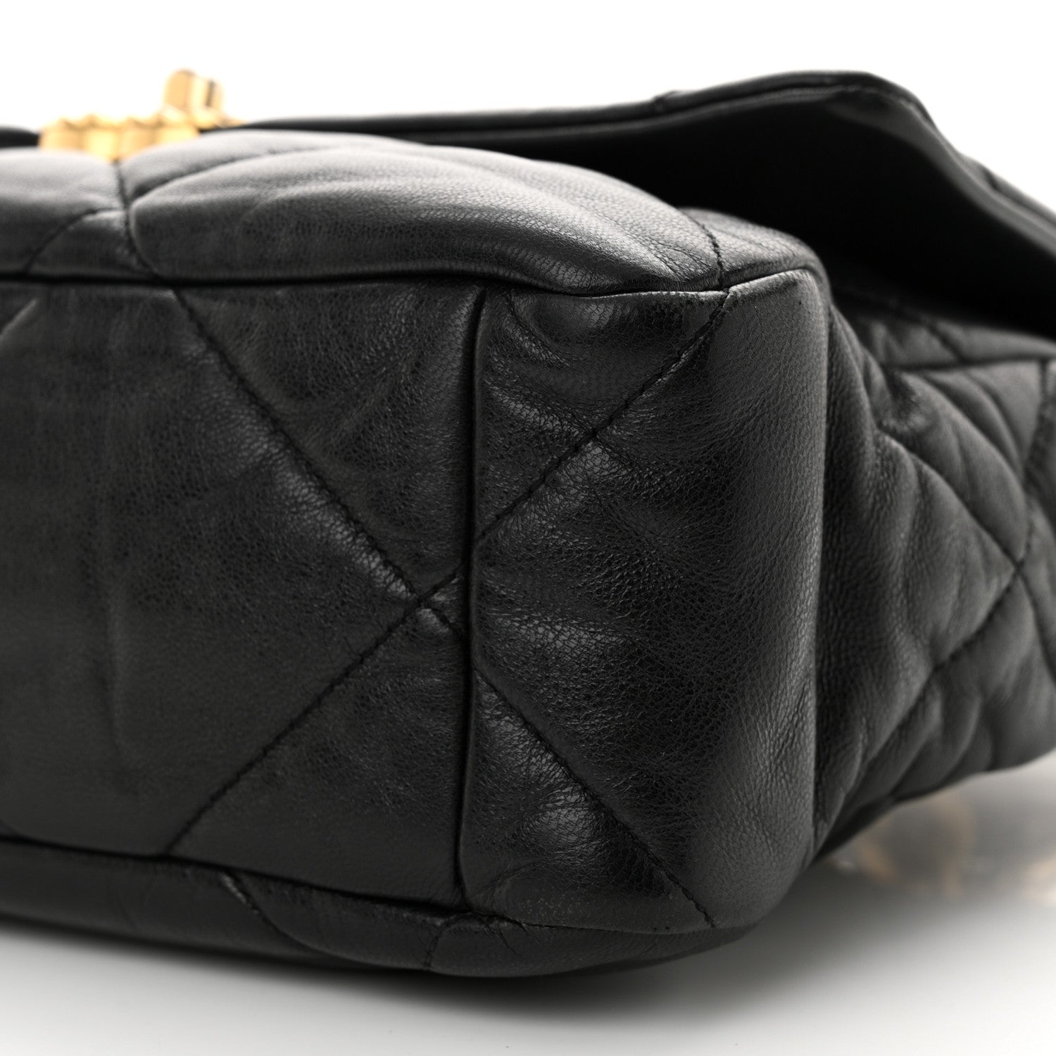 Goatskin Quilted Large Chanel 19 Flap Black