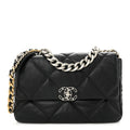 Lambskin Quilted Large Chanel 19 Flap Black