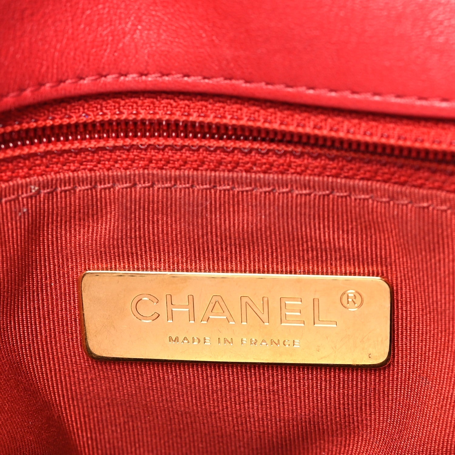 Lambskin Quilted Medium Chanel 19 Flap Red