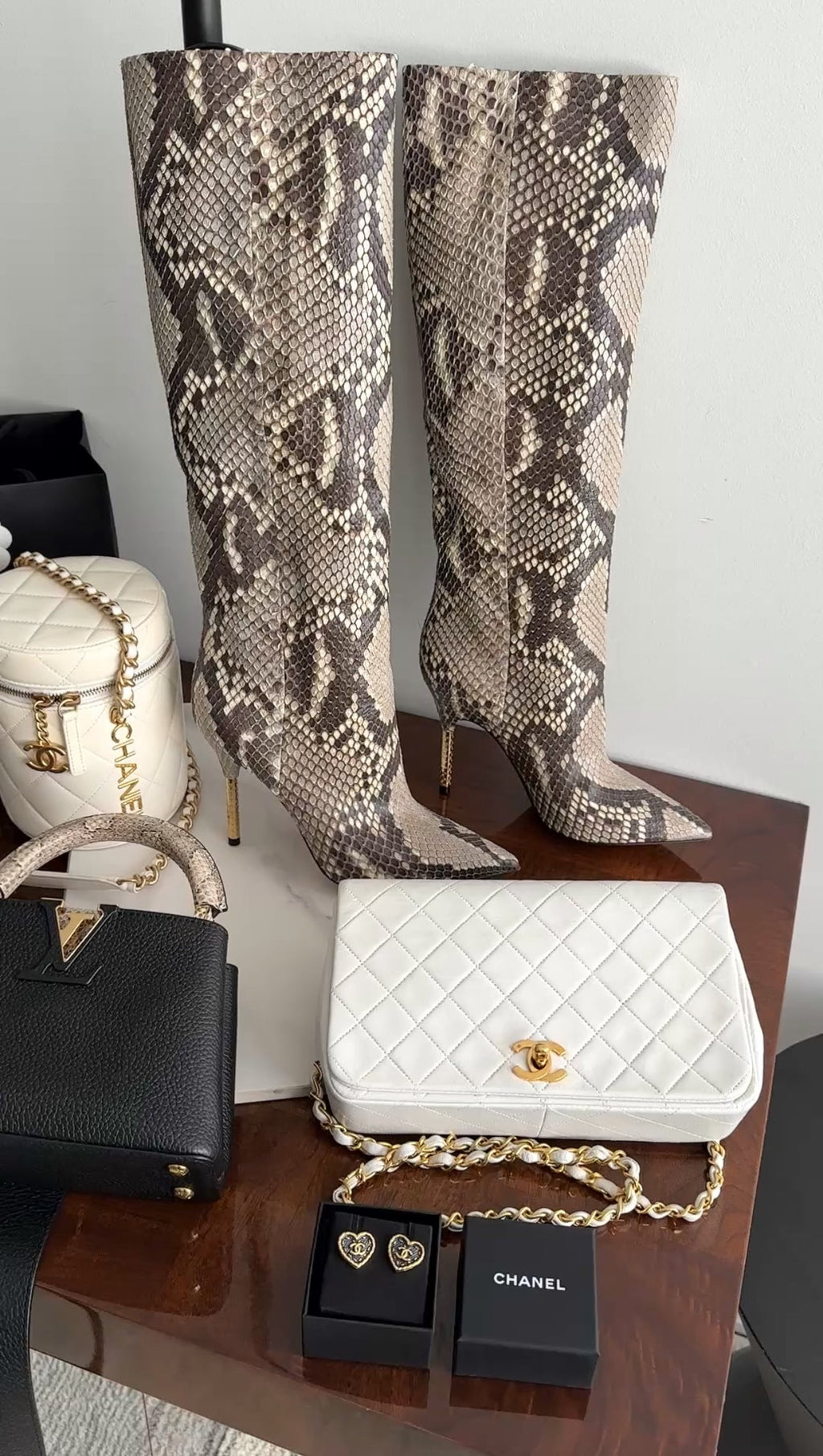 Chanel Vintage 1989 White Classic Medium Full Flap Bag