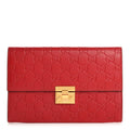 Guccissima Padlock Clutch Hibiscus Red