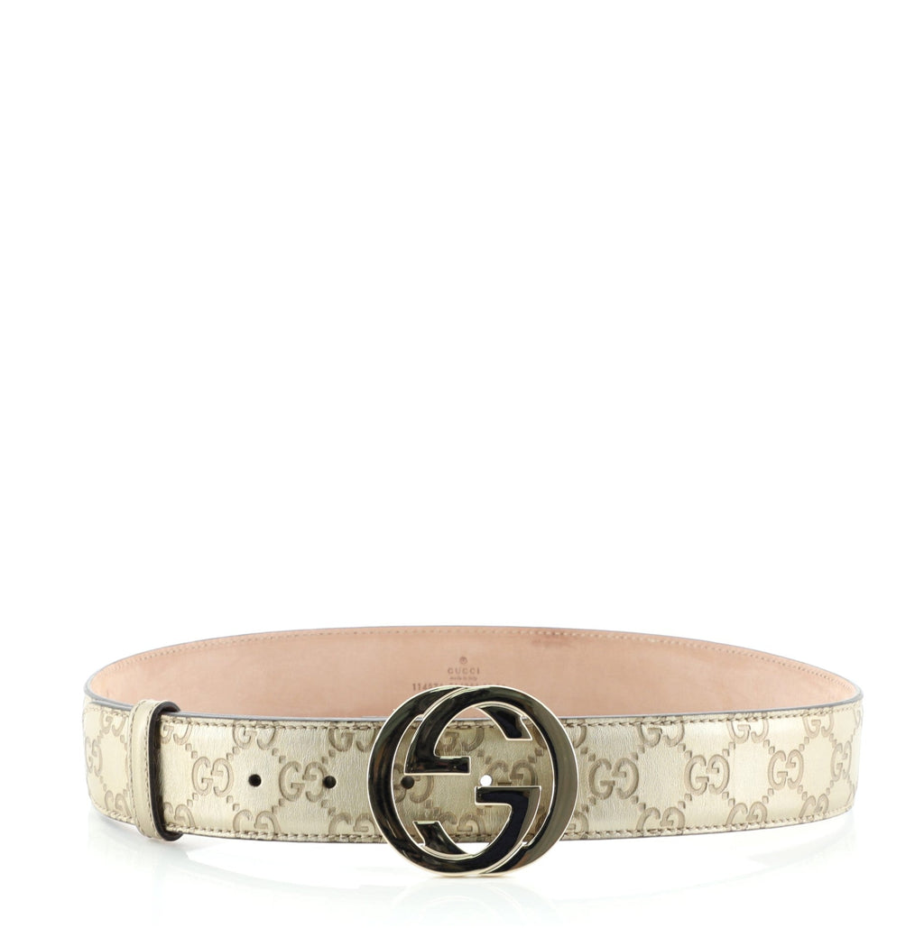 Interlocking G Belt Guccissima Leather Wide 80