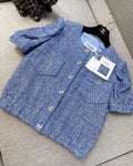 Chanel 24P Blue tweed igan