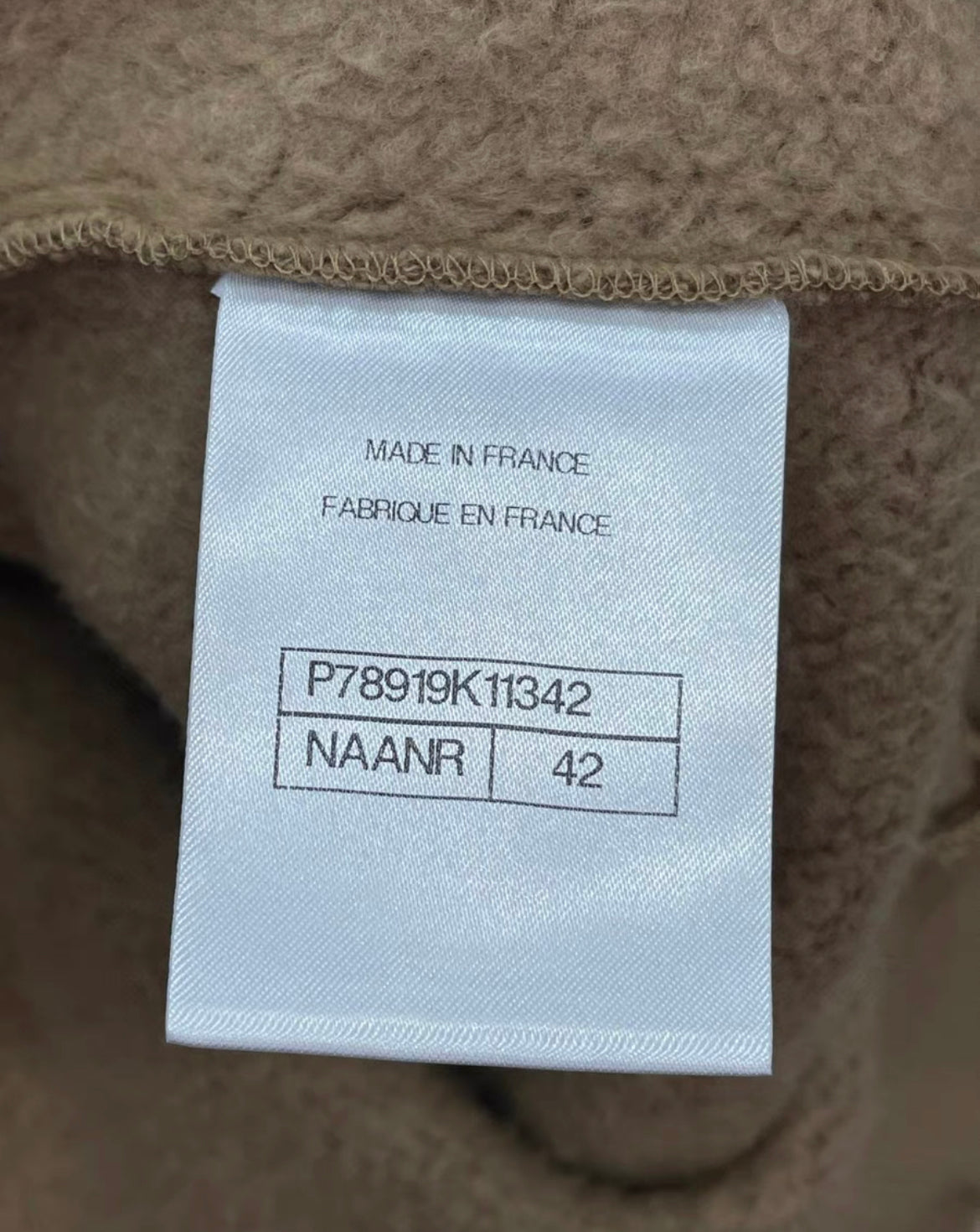Chanel 24/25 Fall Winter Shearling Lambskin, Brown & Beige Pullover size 42 Brand new with tags