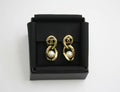Chanel L20C Imitation Pearl Figure Eight Two-Buckle Lock Earrings