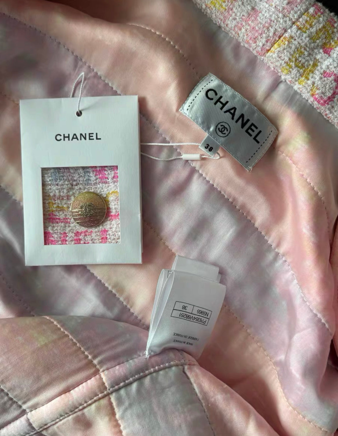 CHANEL 24C LONG WOOL MUlTICOLORE COAT IGAN size 38FR