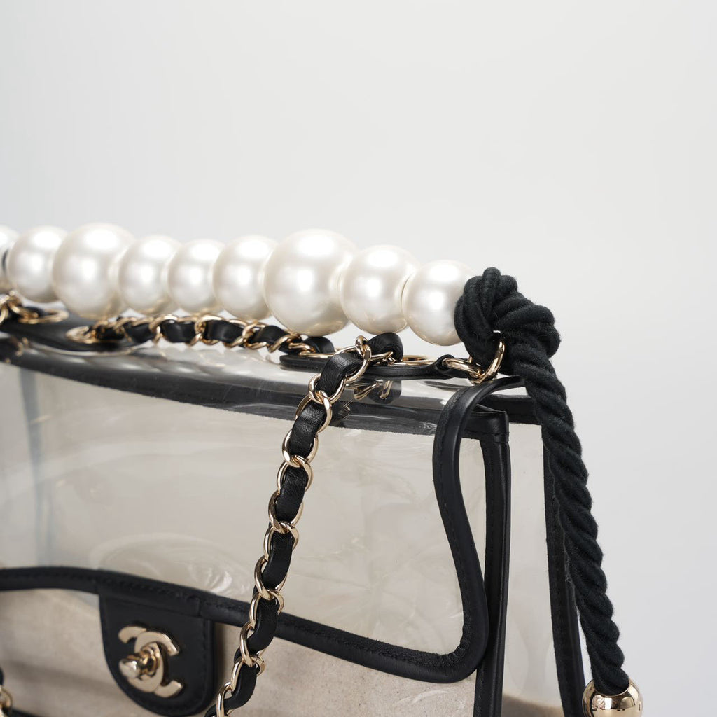 Chanel Sand By The Sea Classic Flap Bag Medium with Pearl Strap – 2018 Collection