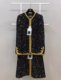Chanel 22S black & gold jacket & skirt