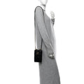 Lambskin Quilted Chanel 19 Phone Holder With Chain Black