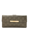 Guccissima Margaux Calfskin Metal Bar Continental Flap Wallet Sasso