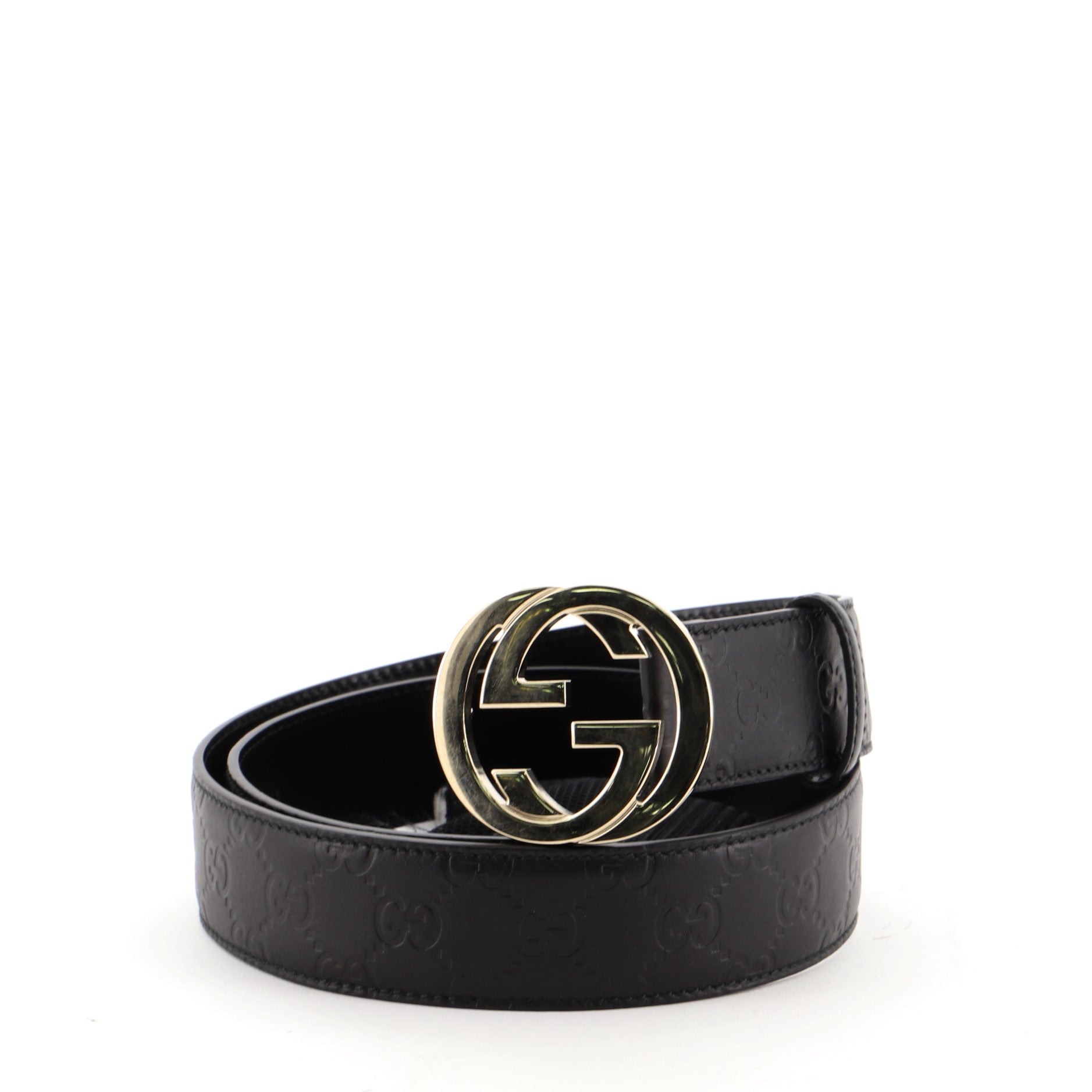 Interlocking G Belt Guccissima Leather Wide 90